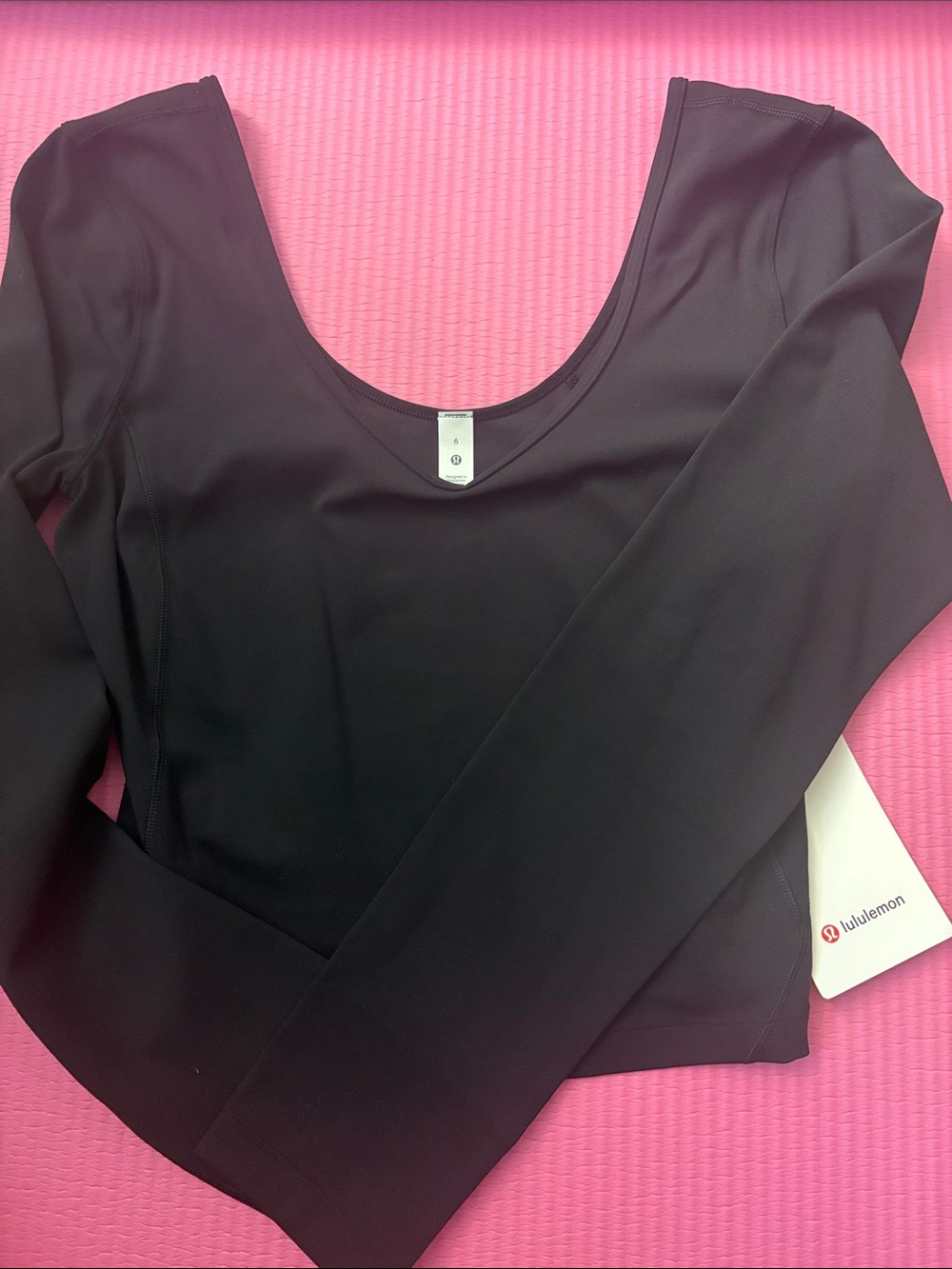 lululemon athletica Black Long-Sleeve Scoop Neck Top